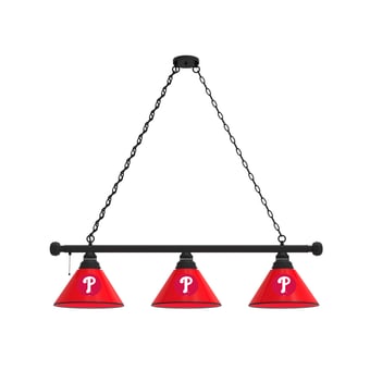 Philadelphia Phillies 3-Shade Billiard Light with Black Fixture