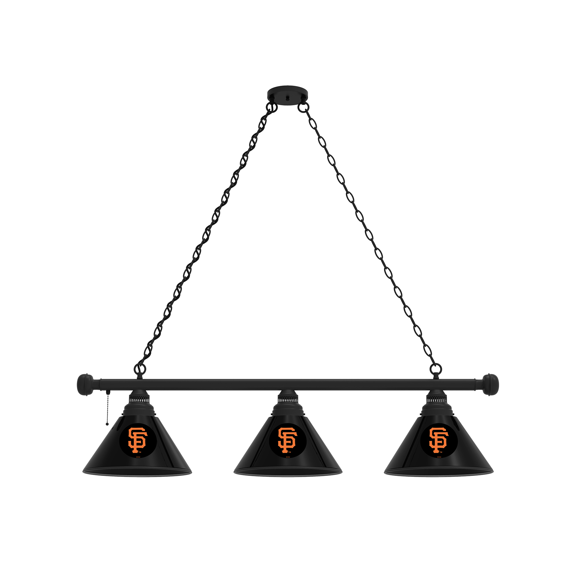 San Francisco Giants 3-Shade Billiard Light with Black Fixture