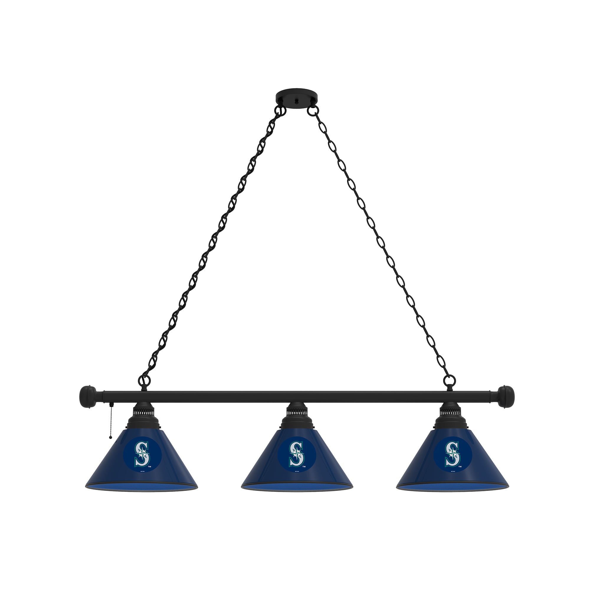 Seattle Mariners 3-Shade Billiard Light with Black Fixture