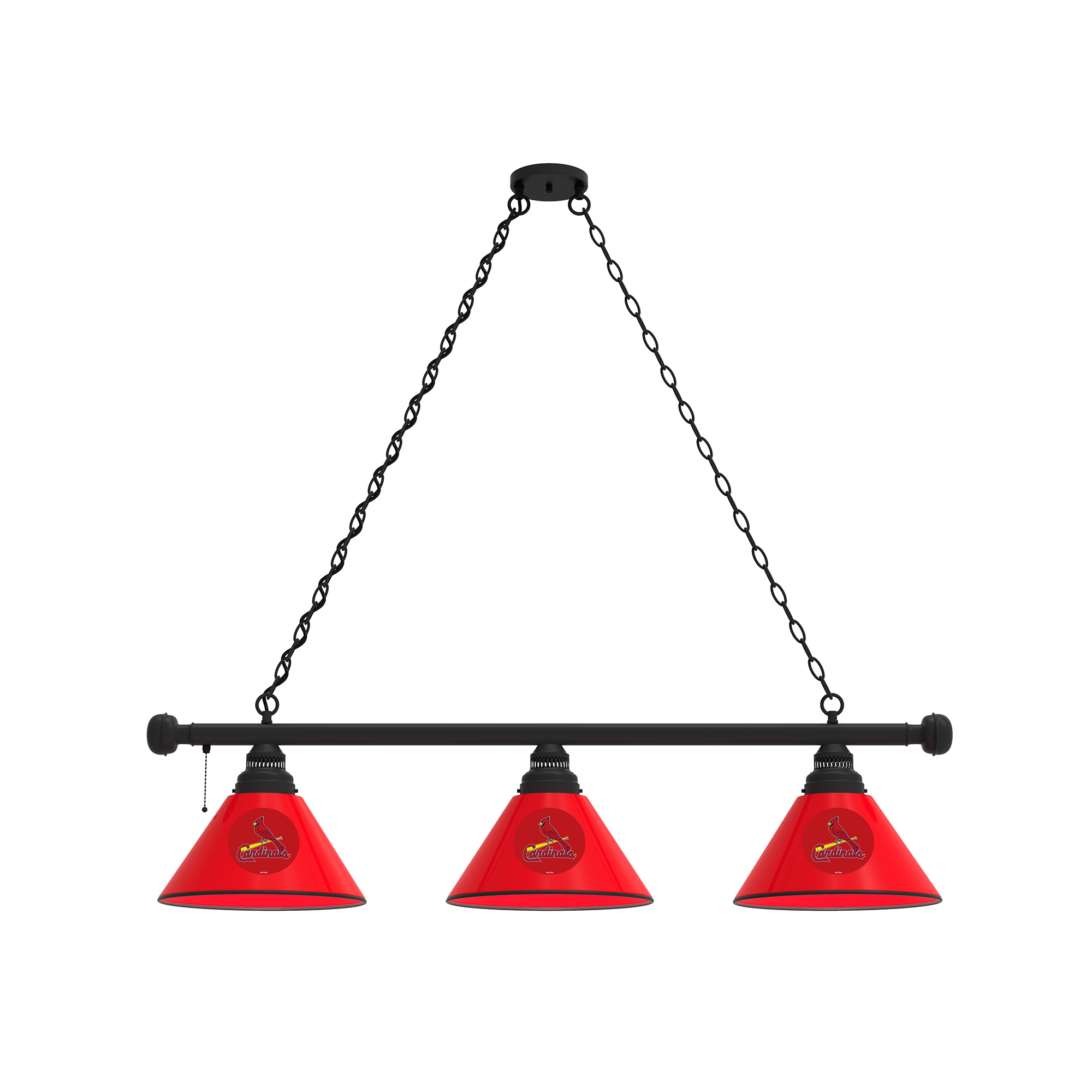 St. Louis Cardinals 3-Shade Billiard Light with Black Fixture