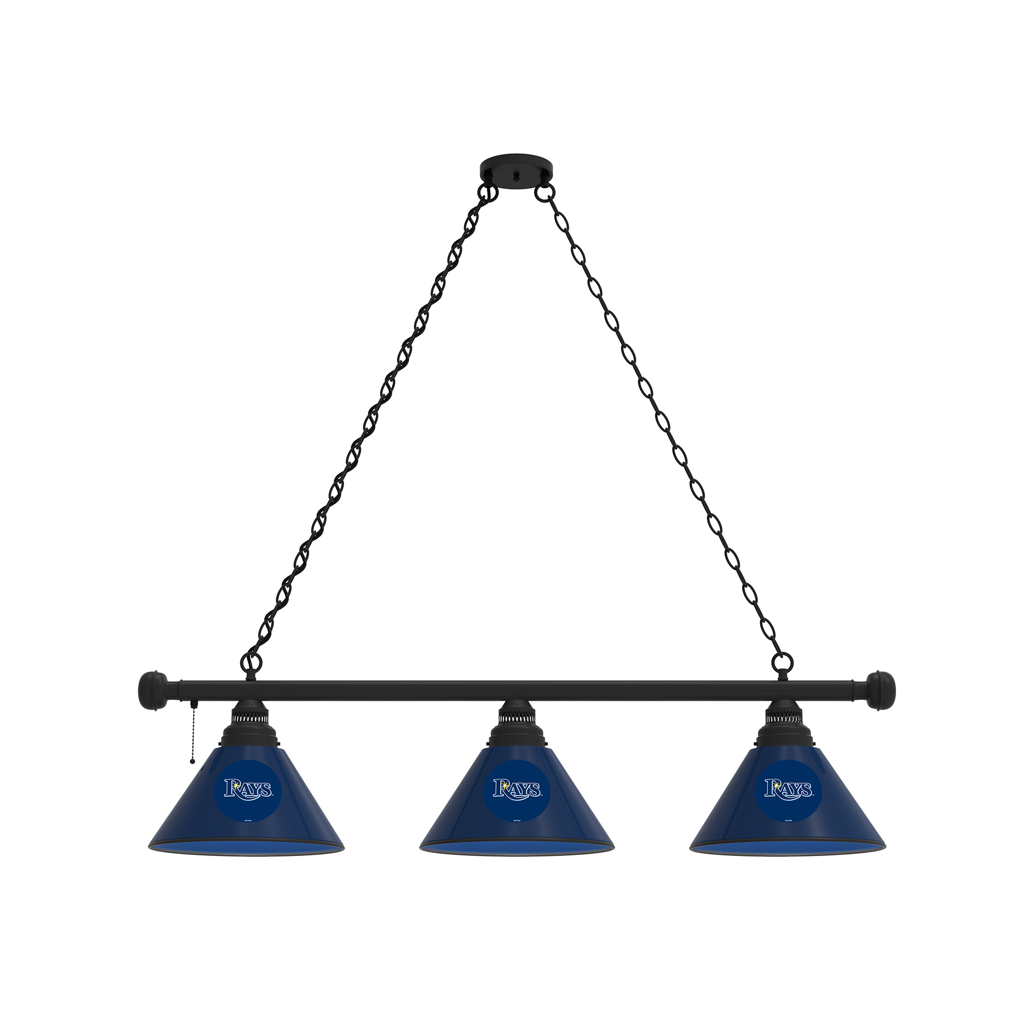 Tampa Bay Rays 3-Shade Billiard Light with Black Fixture