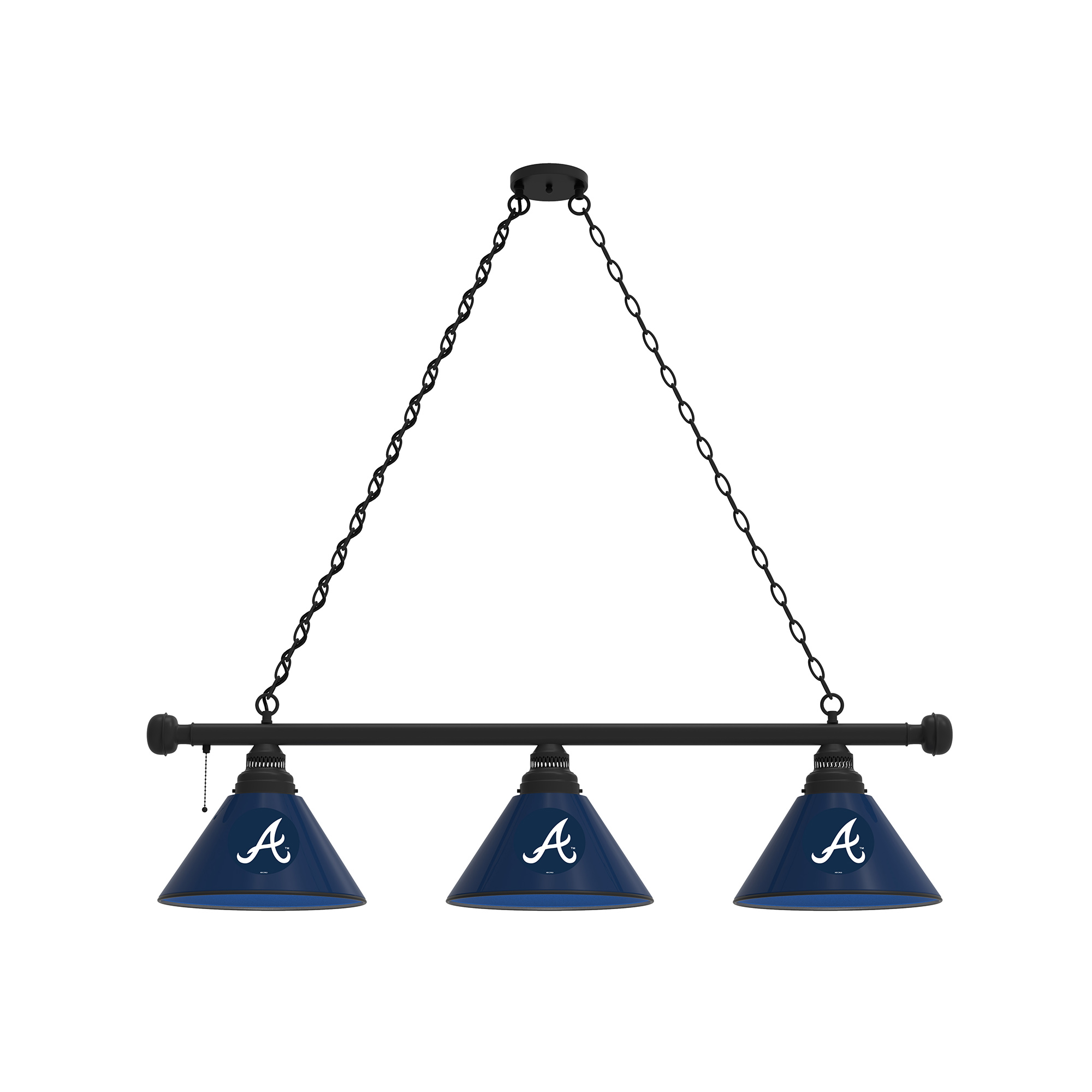 Atlanta Braves 3-Shade Billiard Light with Black Fixture