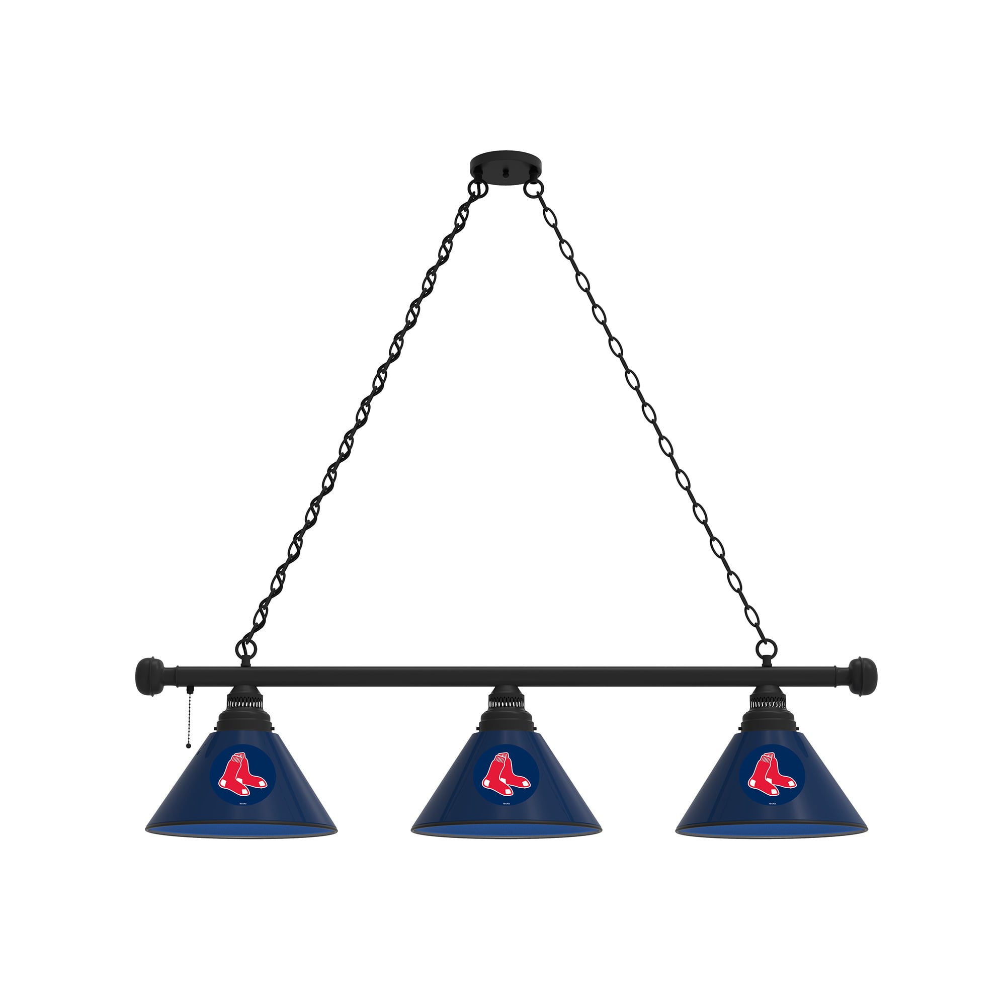 Boston Red Sox 3-Shade Billiard Light with Black Fixture