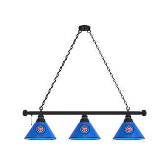 Chicago Cubs 3-Shade Billiard Light with Black Fixture