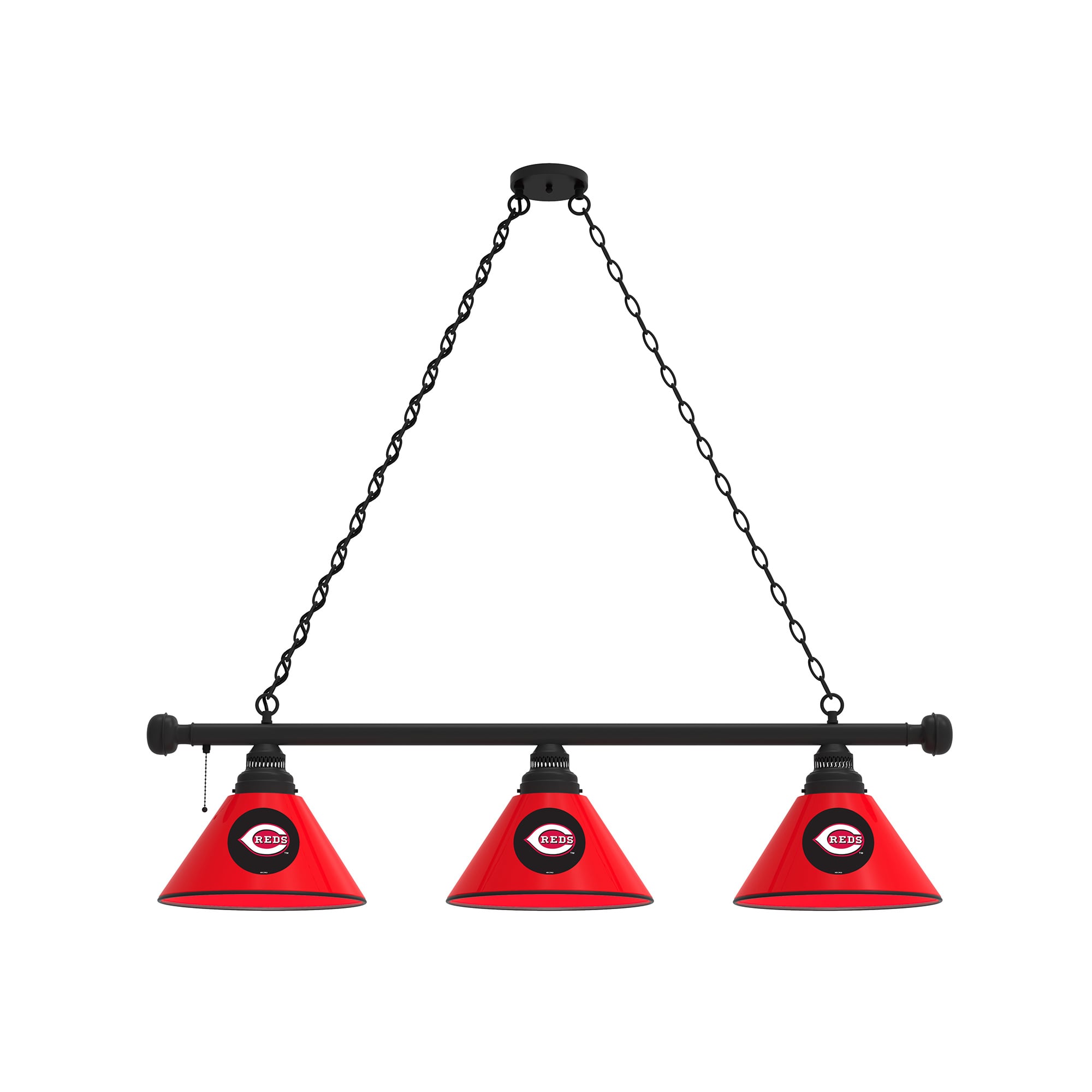 Cincinnati Reds 3-Shade Billiard Light with Black Fixture