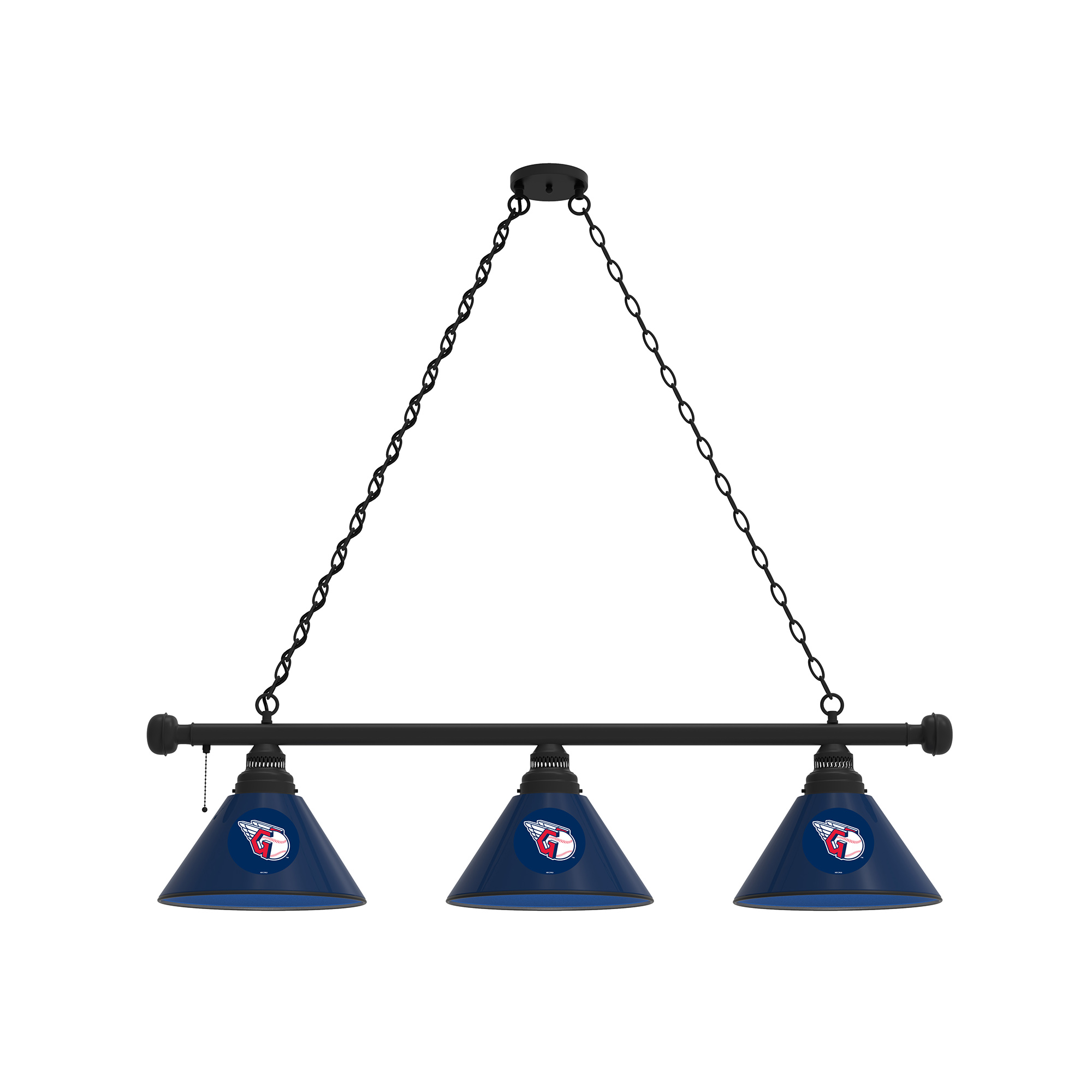 Cleveland Guardians 3-Shade Billiard Light with Black Fixture