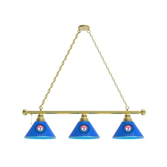 Texas Rangers 3-Shade Billiard Light with Brass Fixture