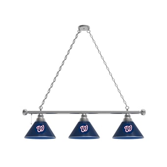 Washington Nationals 3-Shade Billiard Light with Chrome Fixture