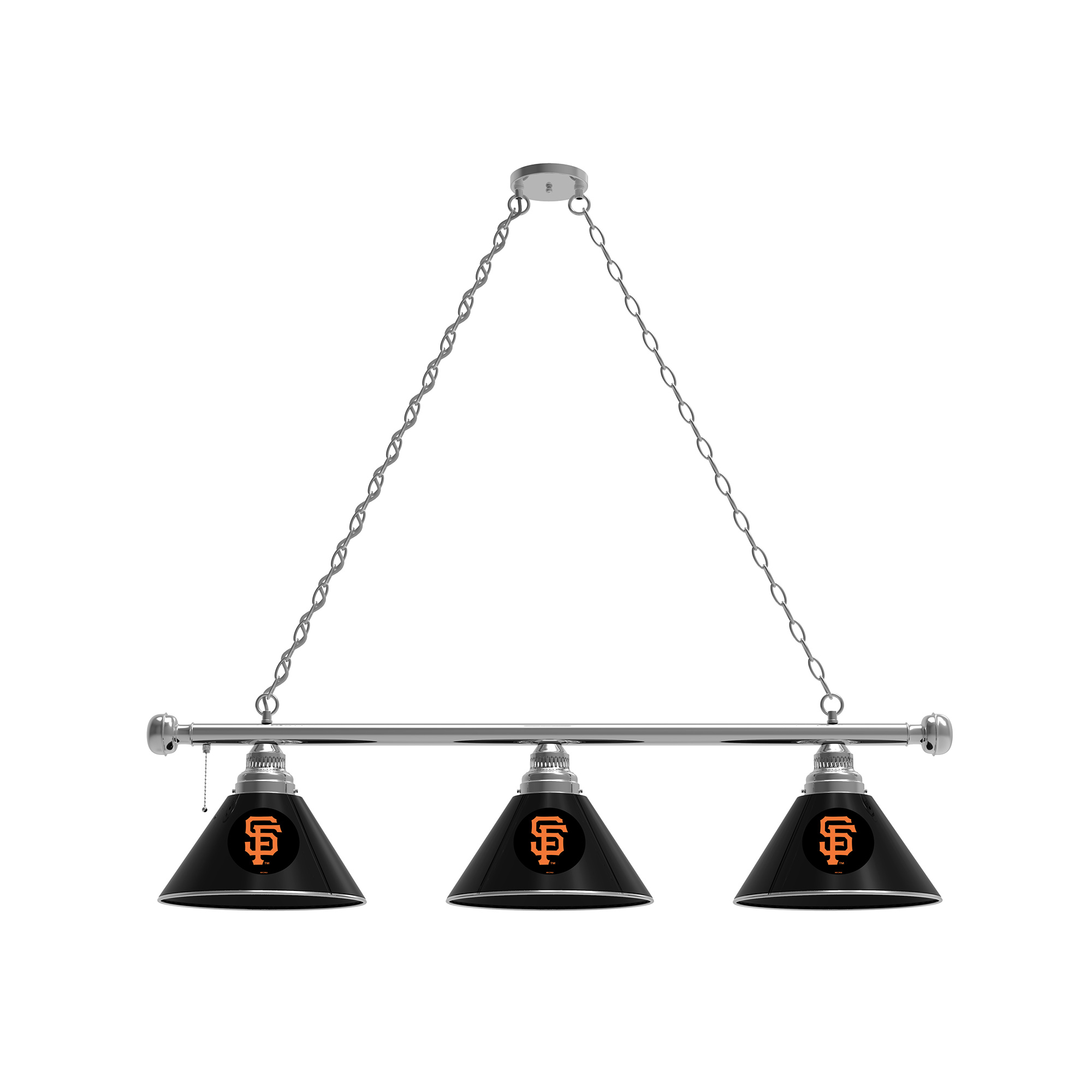 San Francisco Giants 3-Shade Billiard Light with Chrome Fixture