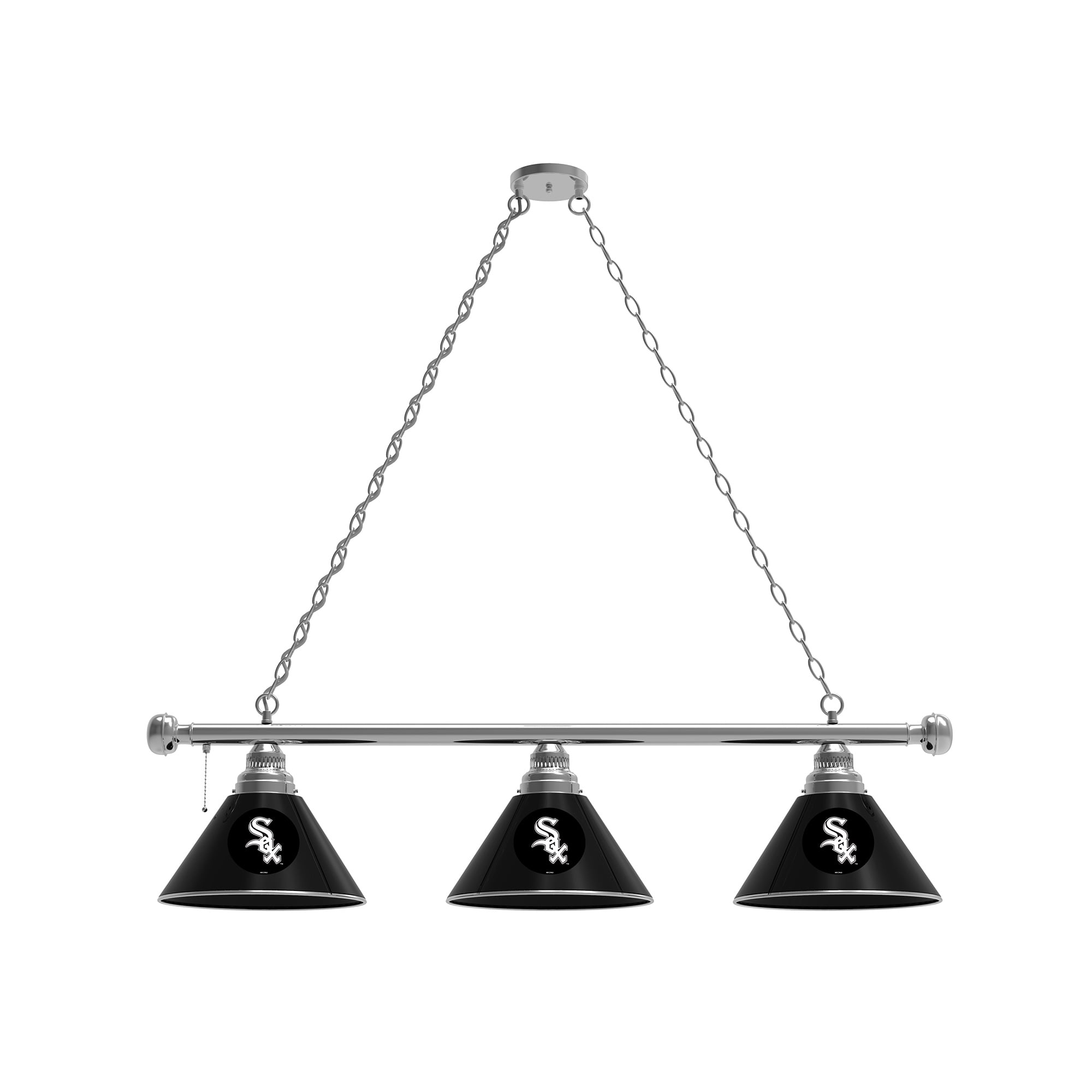 Chicago White Sox 3-Shade Billiard Light with Chrome Fixture