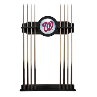 Black Washington Nationals Eight Stick Wood Pool Cue Rack