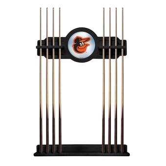 Black Baltimore Orioles Eight Stick Wood Pool Cue Rack
