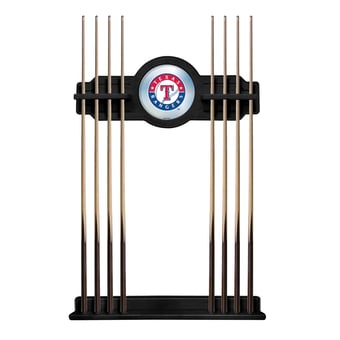 Black Texas Rangers Eight Stick Wood Pool Cue Rack