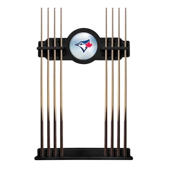 Black Toronto Blue Jays Eight Stick Wood Pool Cue Rack