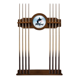 Chardonnay Miami Marlins Eight Stick Wood Pool Cue Rack