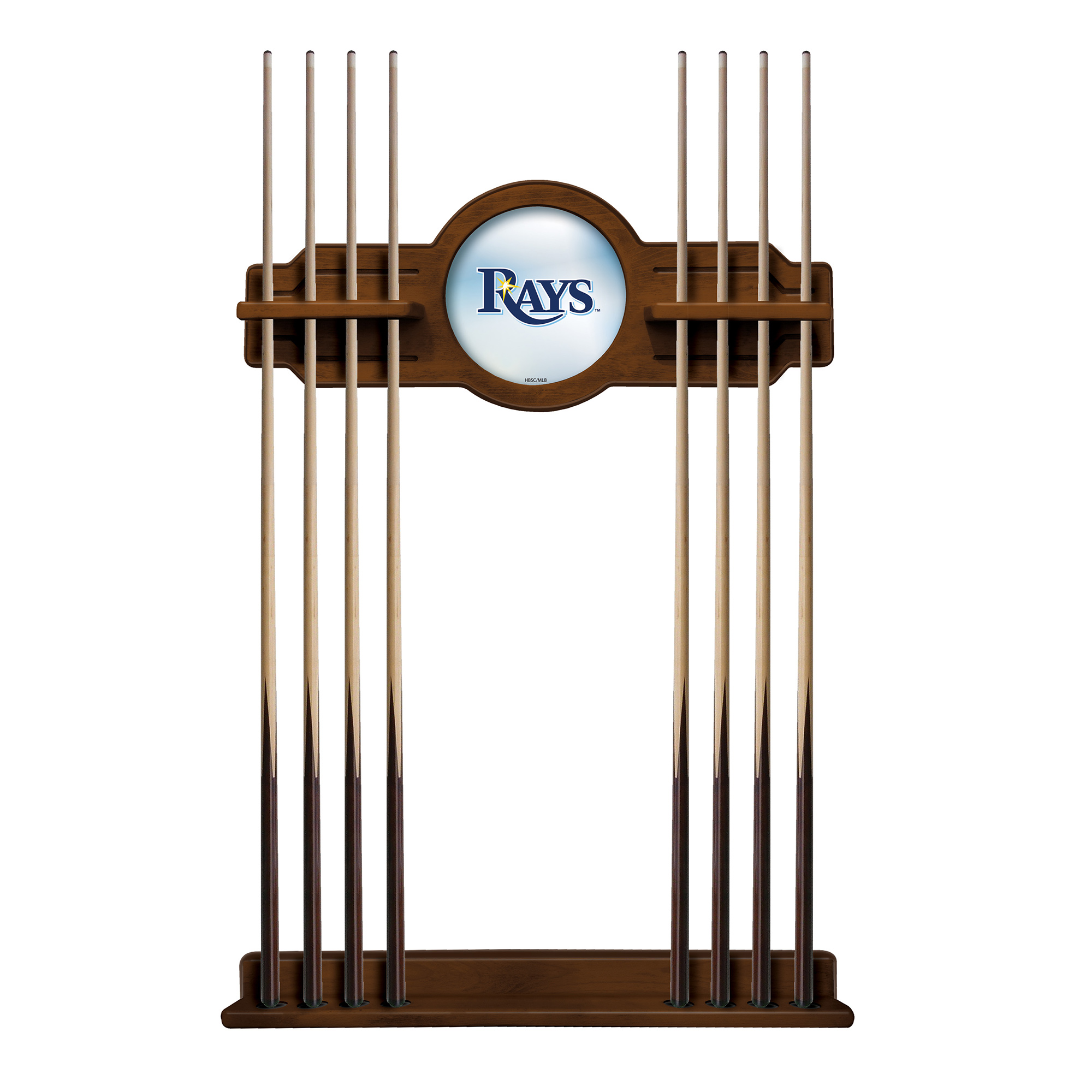 Chardonnay Tampa Bay Rays Eight Stick Wood Pool Cue Rack