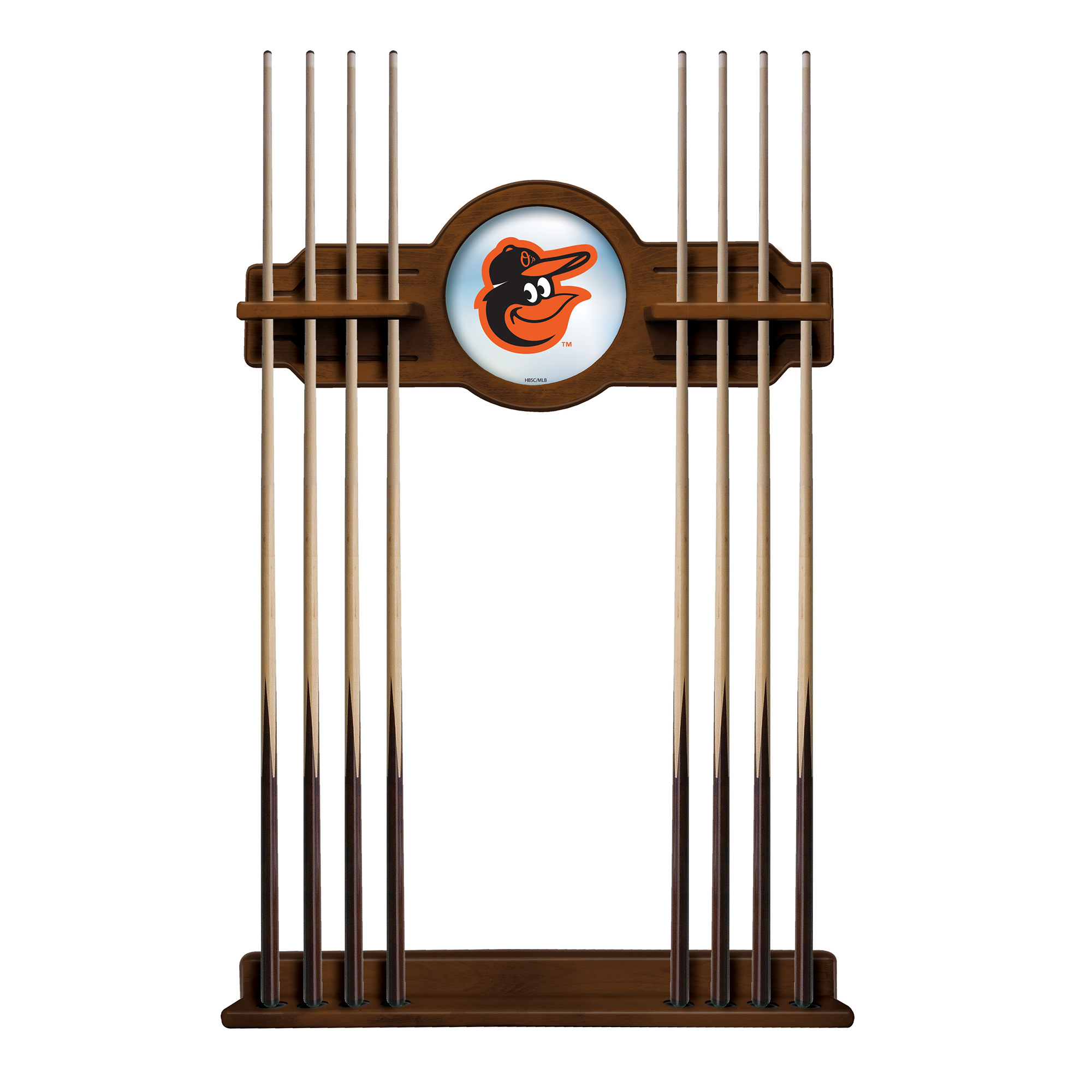 Chardonnay Baltimore Orioles Eight Stick Wood Pool Cue Rack