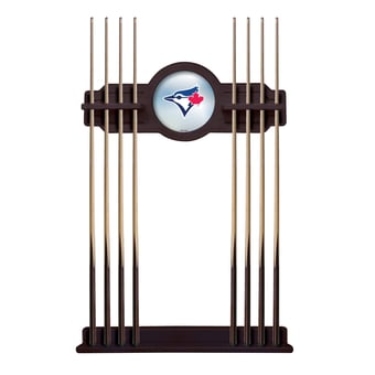 English Tudor Toronto Blue Jays Eight Stick Wood Pool Cue Rack