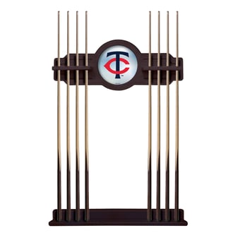 English Tudor Minnesota Twins Eight Stick Wood Pool Cue Rack