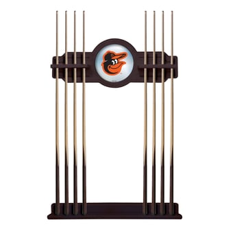 English Tudor Baltimore Orioles Eight Stick Wood Pool Cue Rack