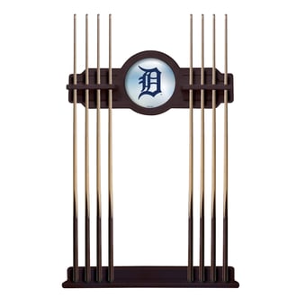 English Tudor Detroit Tigers Eight Stick Wood Pool Cue Rack