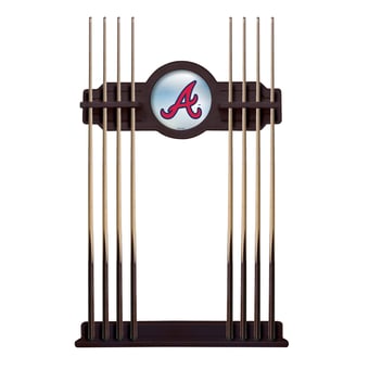 English Tudor Atlanta Braves Eight Stick Wood Pool Cue Rack