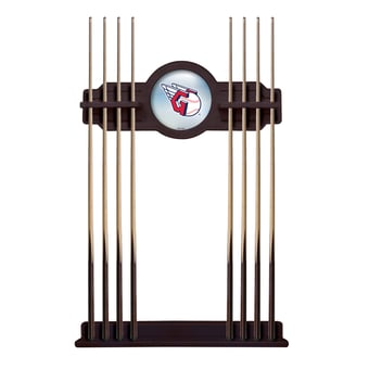 English Tudor Cleveland Guardians Eight Stick Wood Pool Cue Rack
