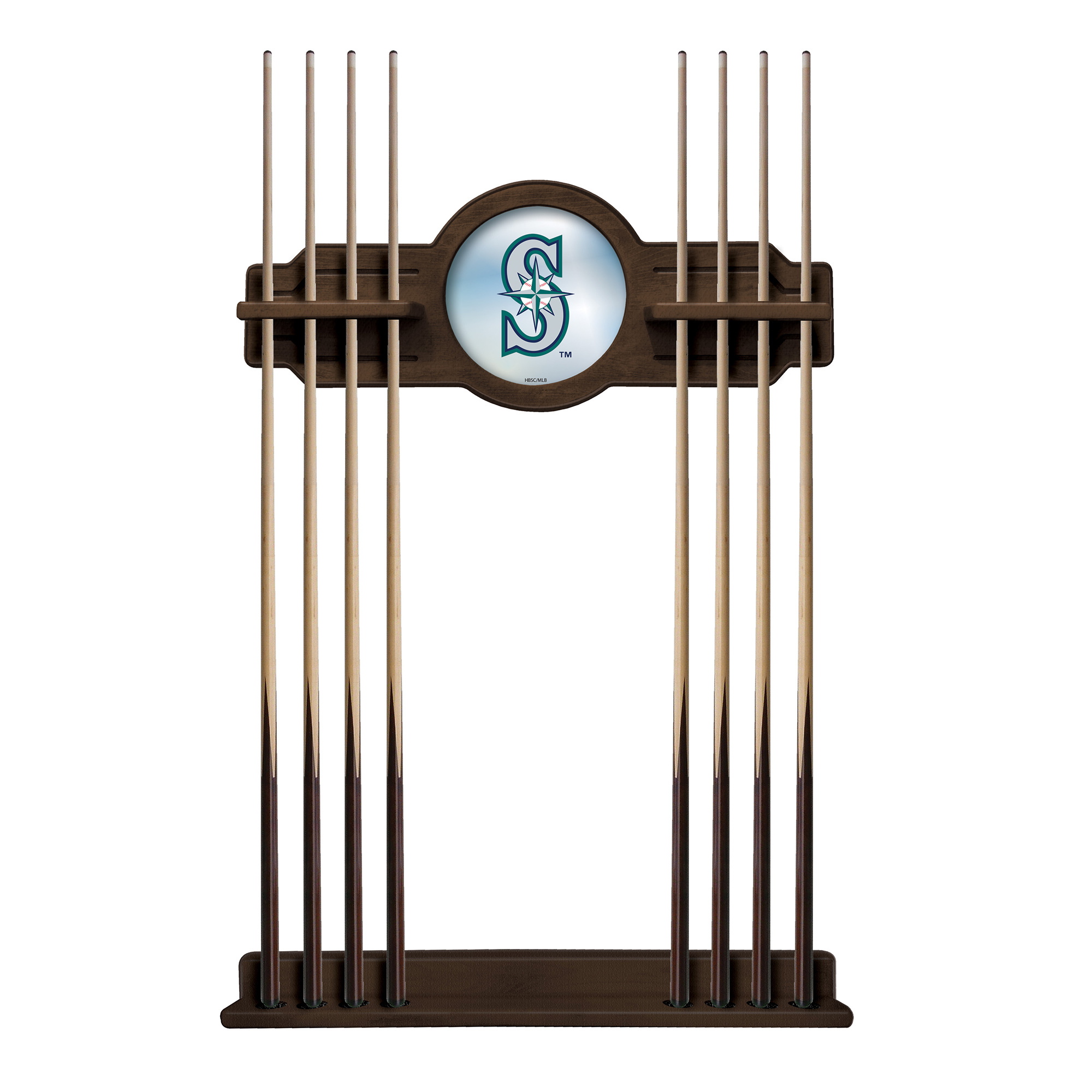 Navajo Seattle Mariners Eight Stick Wood Pool Cue Rack