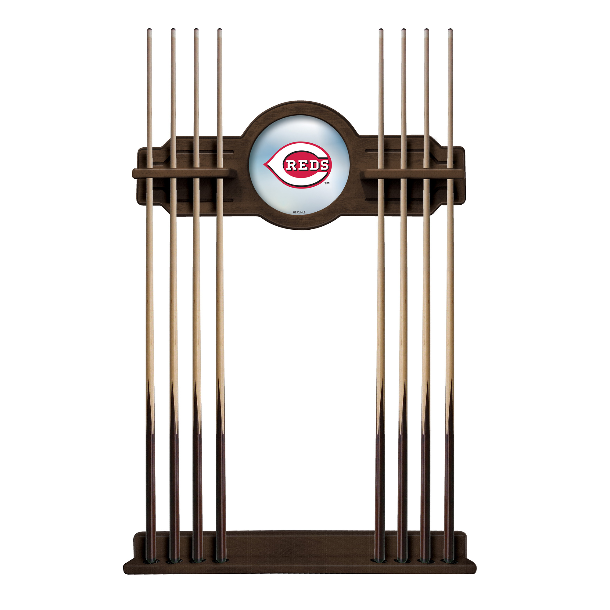 Navajo Cincinnati Reds Eight Stick Wood Pool Cue Rack