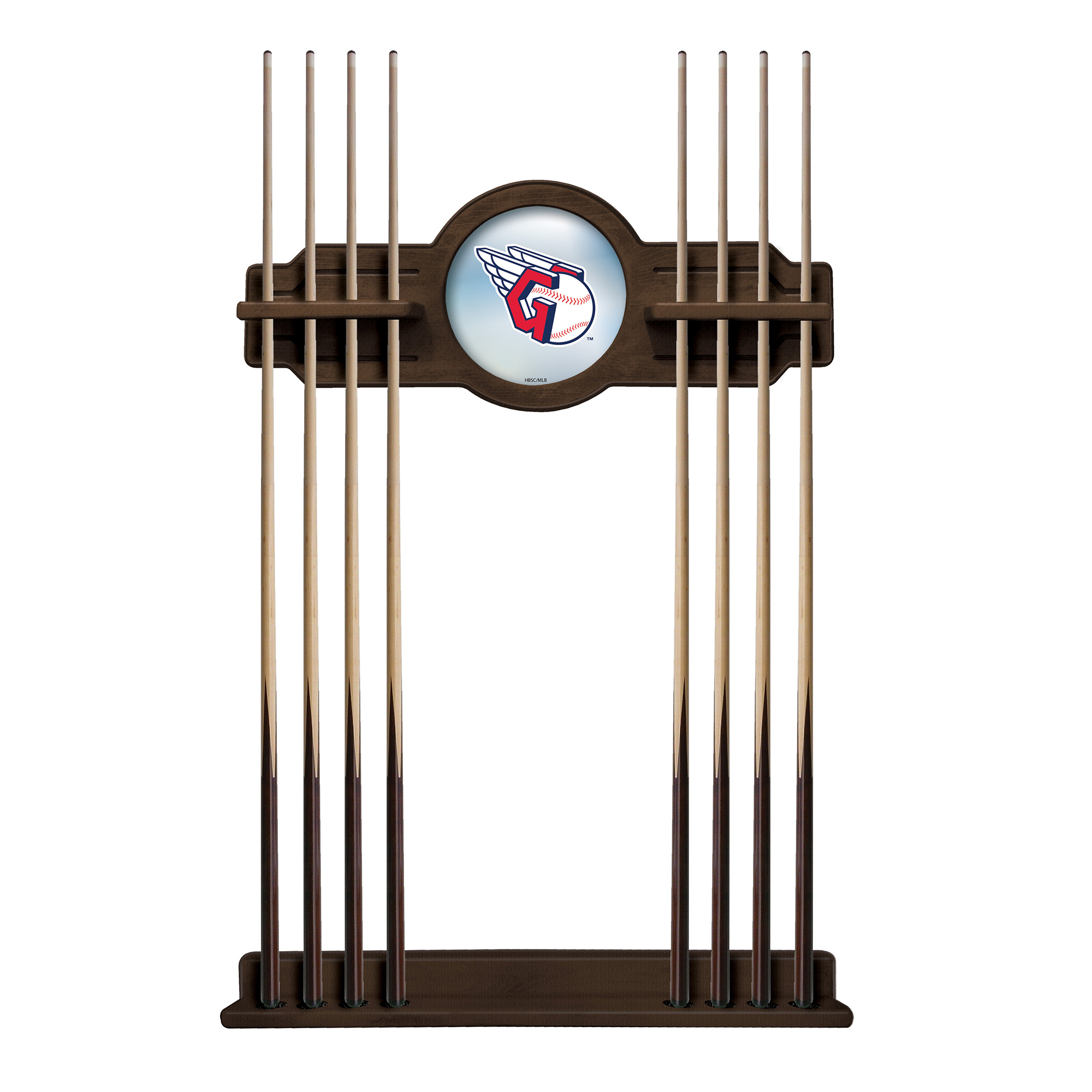 Navajo Cleveland Guardians Eight Stick Wood Pool Cue Rack