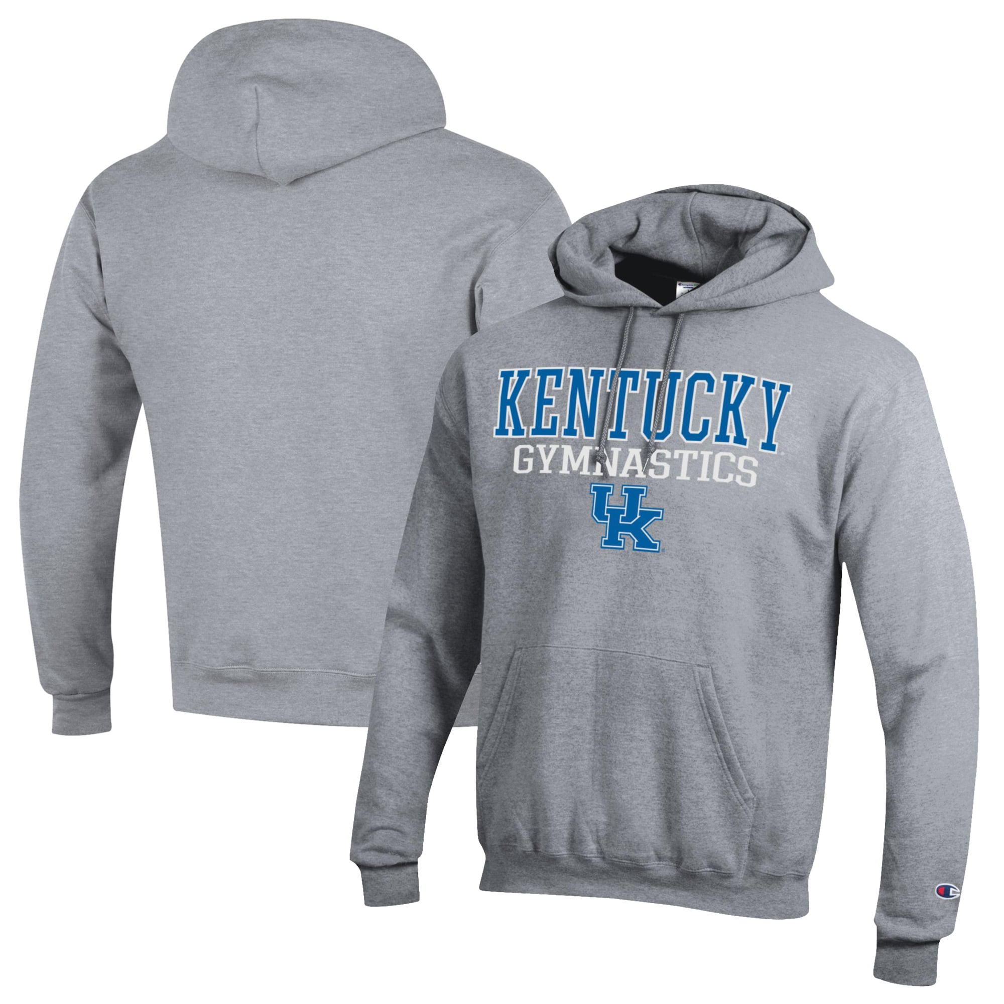 Men's Champion  Gray Kentucky Wildcats Stacked Gymnastics Powerblend Pullover Hoodie