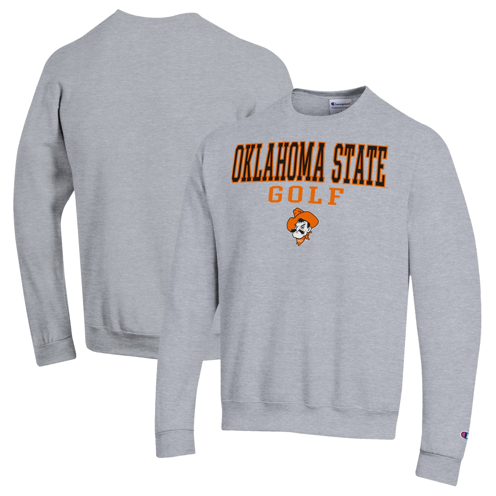Men's Champion  Gray Oklahoma State Cowboys Powerblend Crewneck Sweatshirt