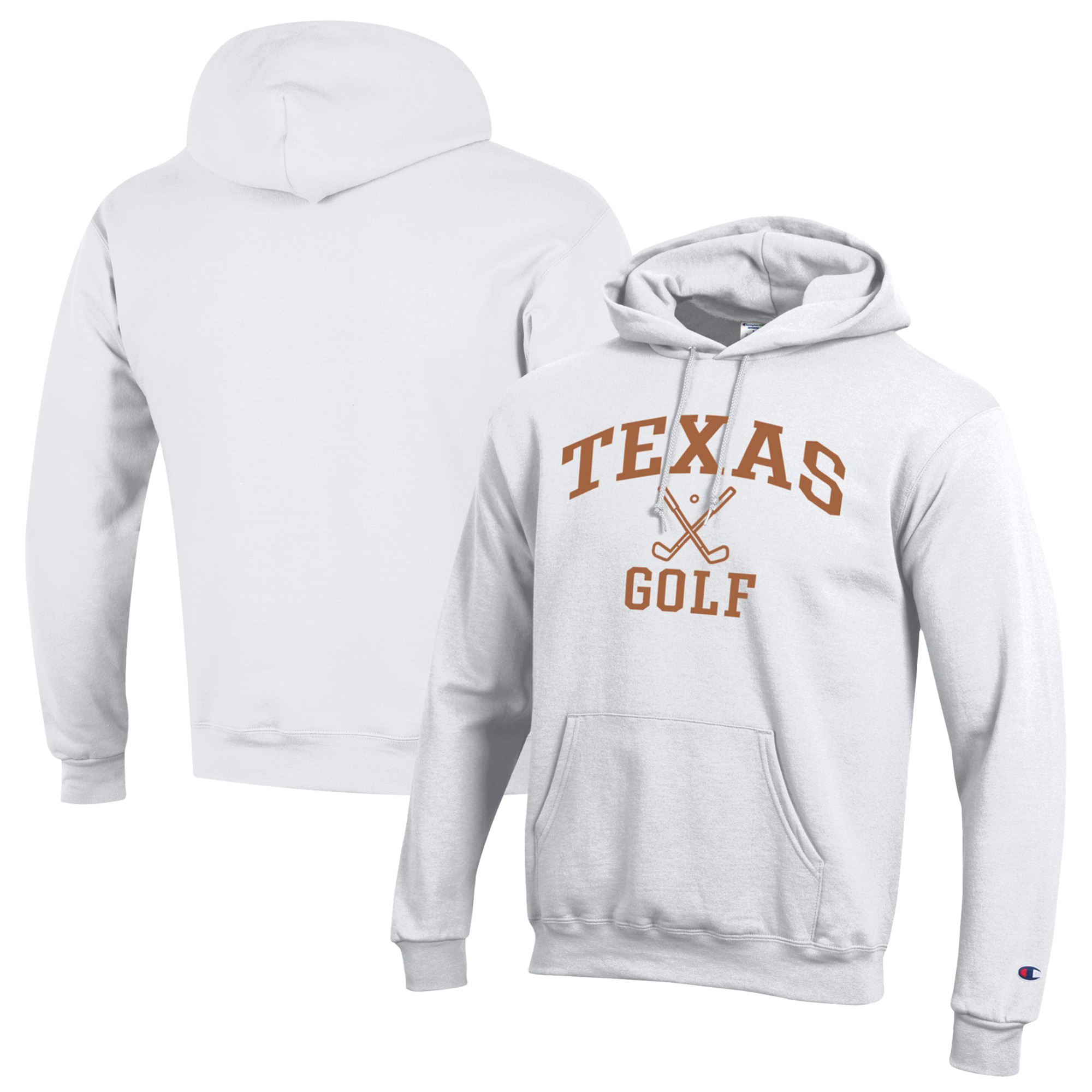 Men’s Champion White Texas Longhorns Icon Golf Powerblend Pullover Hoodie Men’s Champion White Texas Longhorns Icon Golf Powerblend Pullover Hoodie