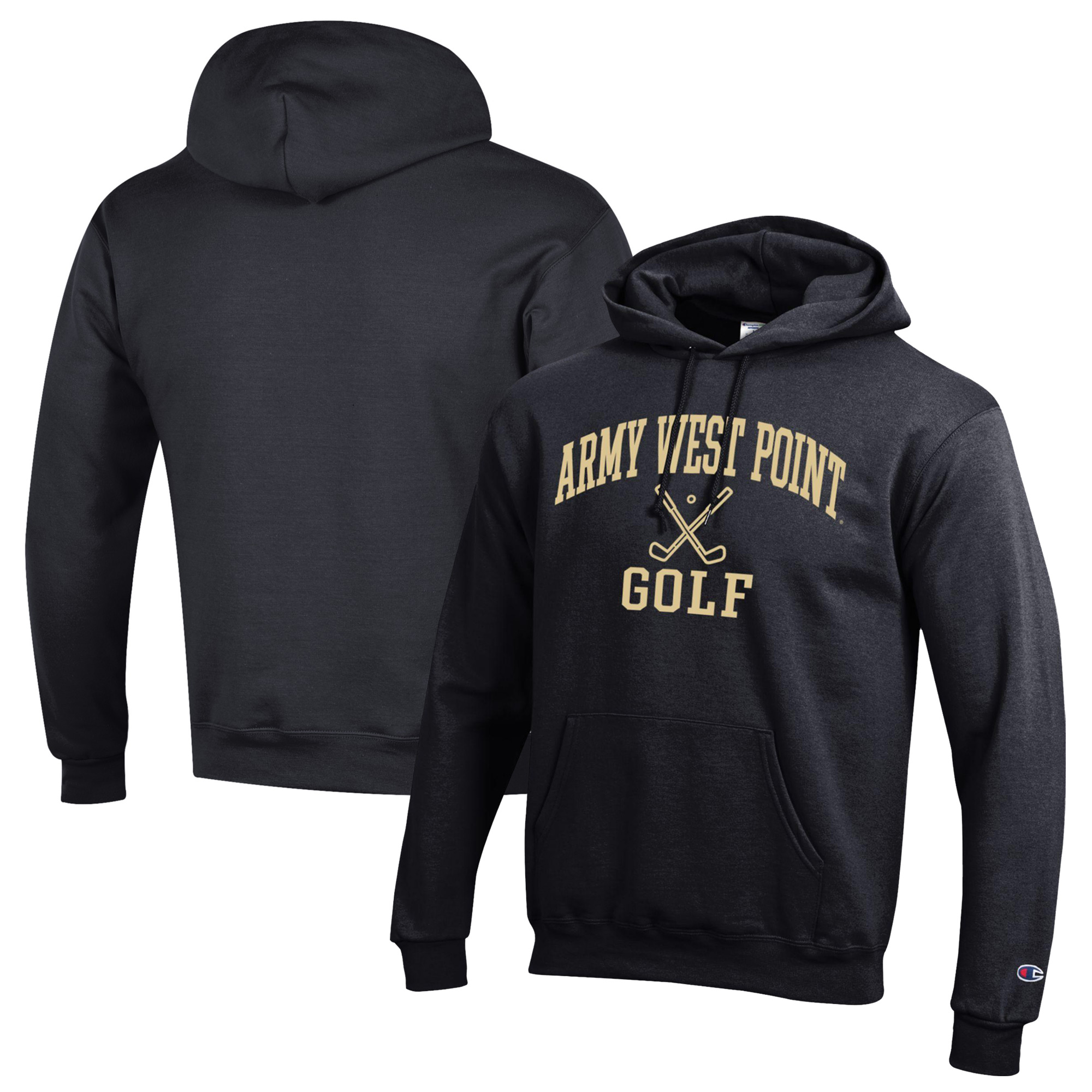 Men’s Champion Black Army Black Knights Icon Golf Powerblend Pullover Hoodie Men’s Champion Black Army Black Knights Icon Golf Powerblend Pullover Hoodie