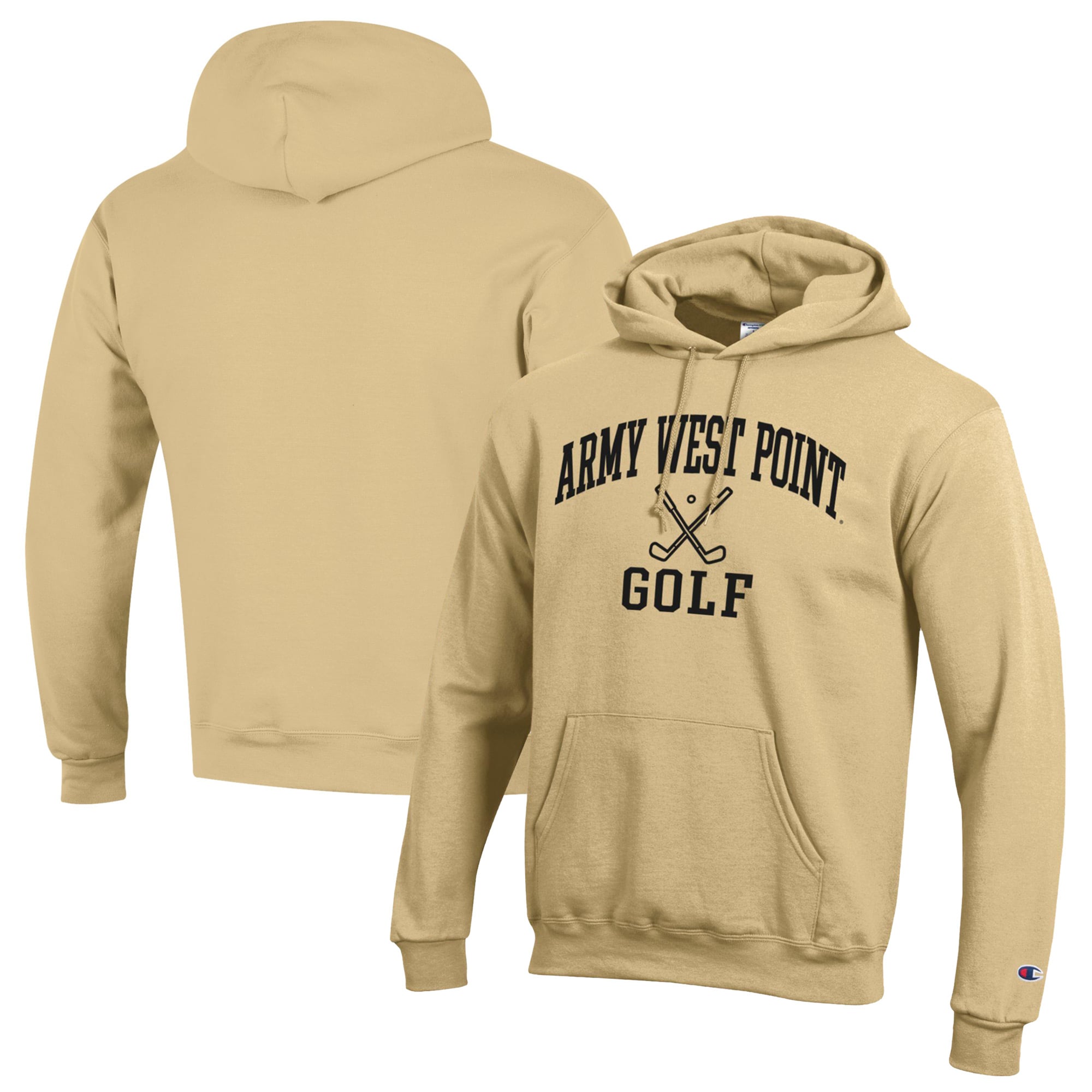 Men's Champion  Gold Army Black Knights Icon Golf Powerblend Pullover Hoodie