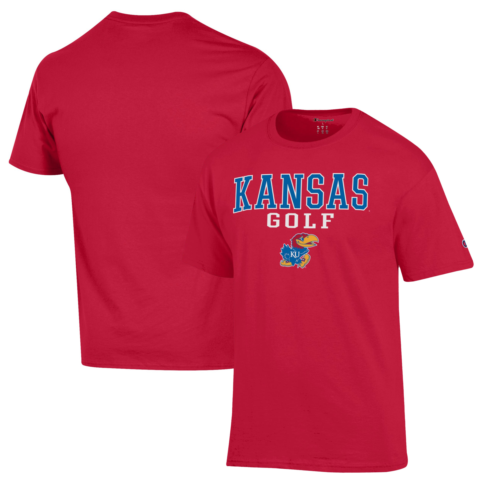 Men's Champion Red Kansas Jayhawks Short Sleeve T-Shirt