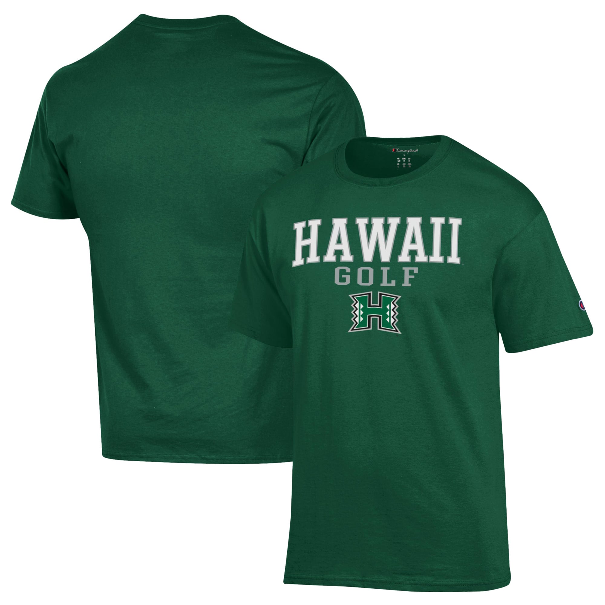 Men's Champion  Green Hawaii Rainbow Warriors Short Sleeve T-Shirt