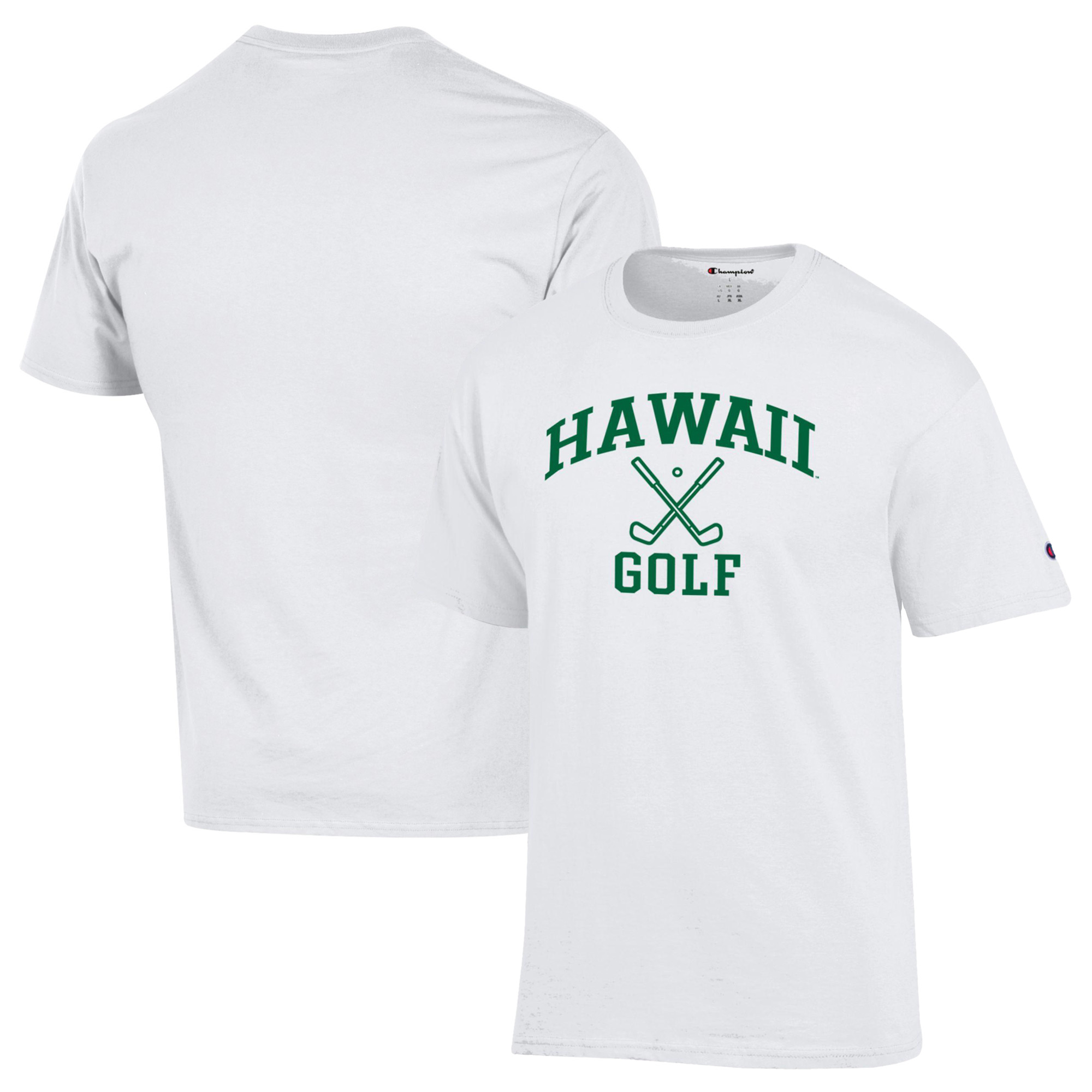 Men’s Champion White Hawaii Rainbow Warriors Icon Golf T-Shirt Men’s Champion White Hawaii Rainbow Warriors Icon Golf T-Shirt
