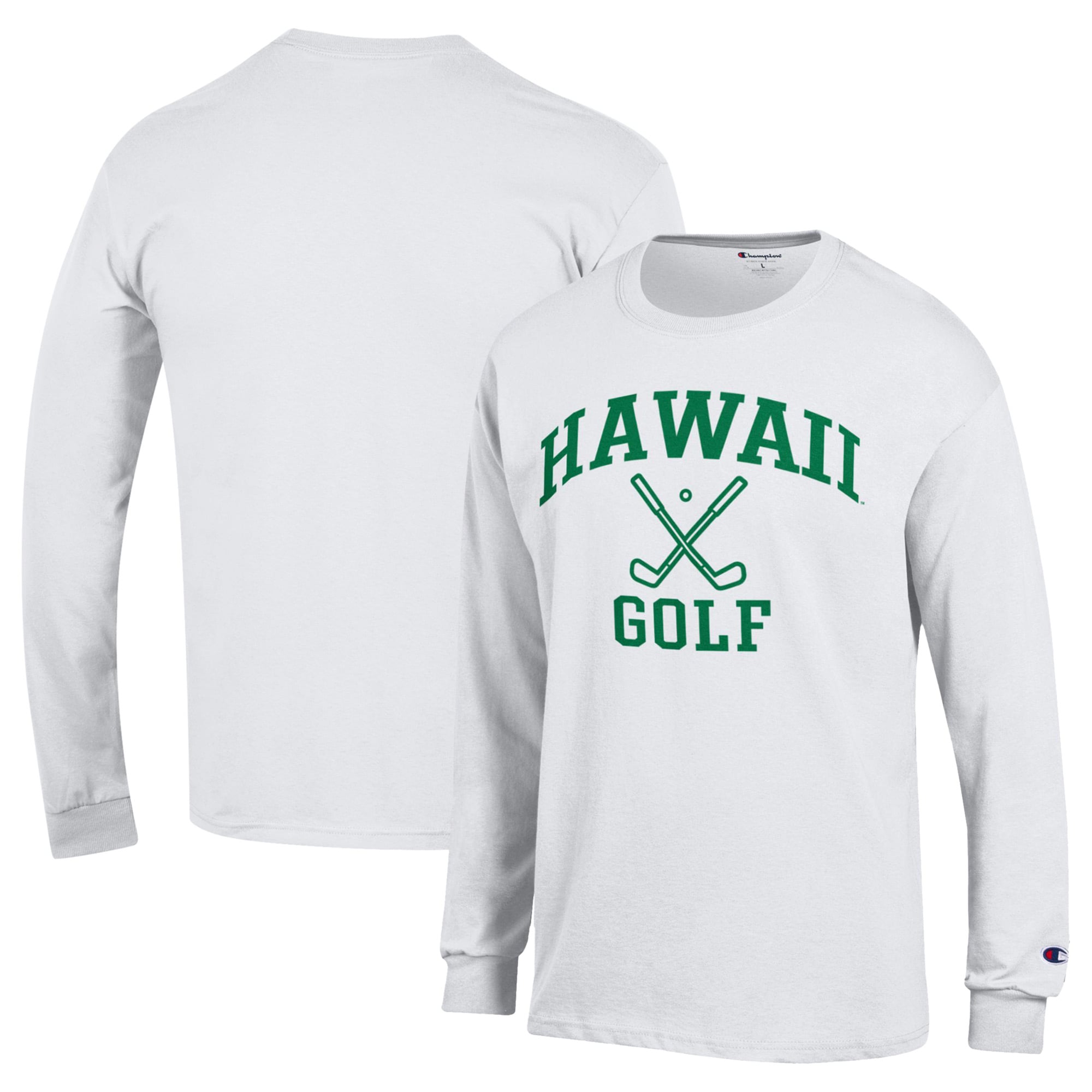 Men's Champion  White Hawaii Rainbow Warriors Long Sleeve T-Shirt