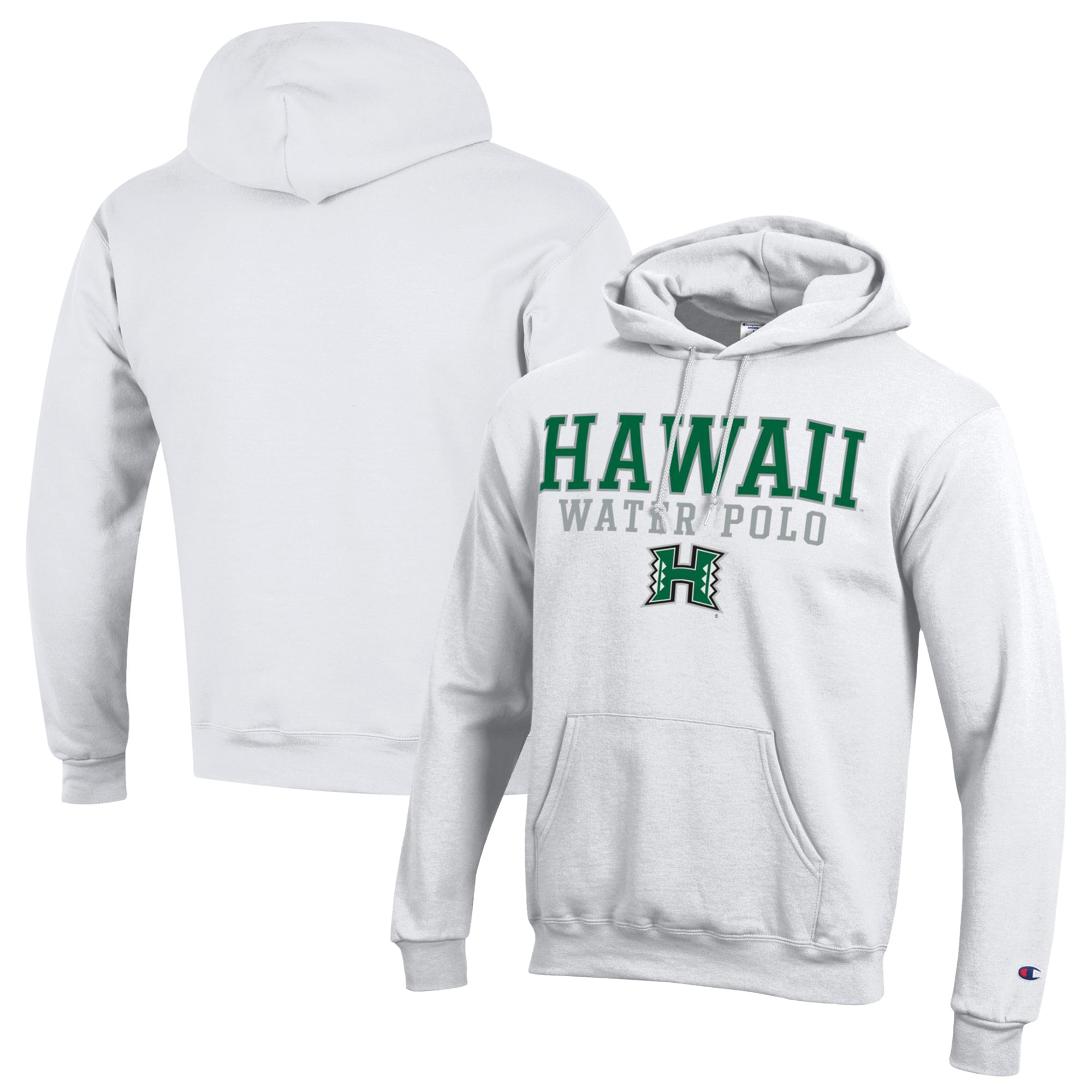 Men's Champion  White Hawaii Rainbow Warriors Powerblend Pullover Hoodie