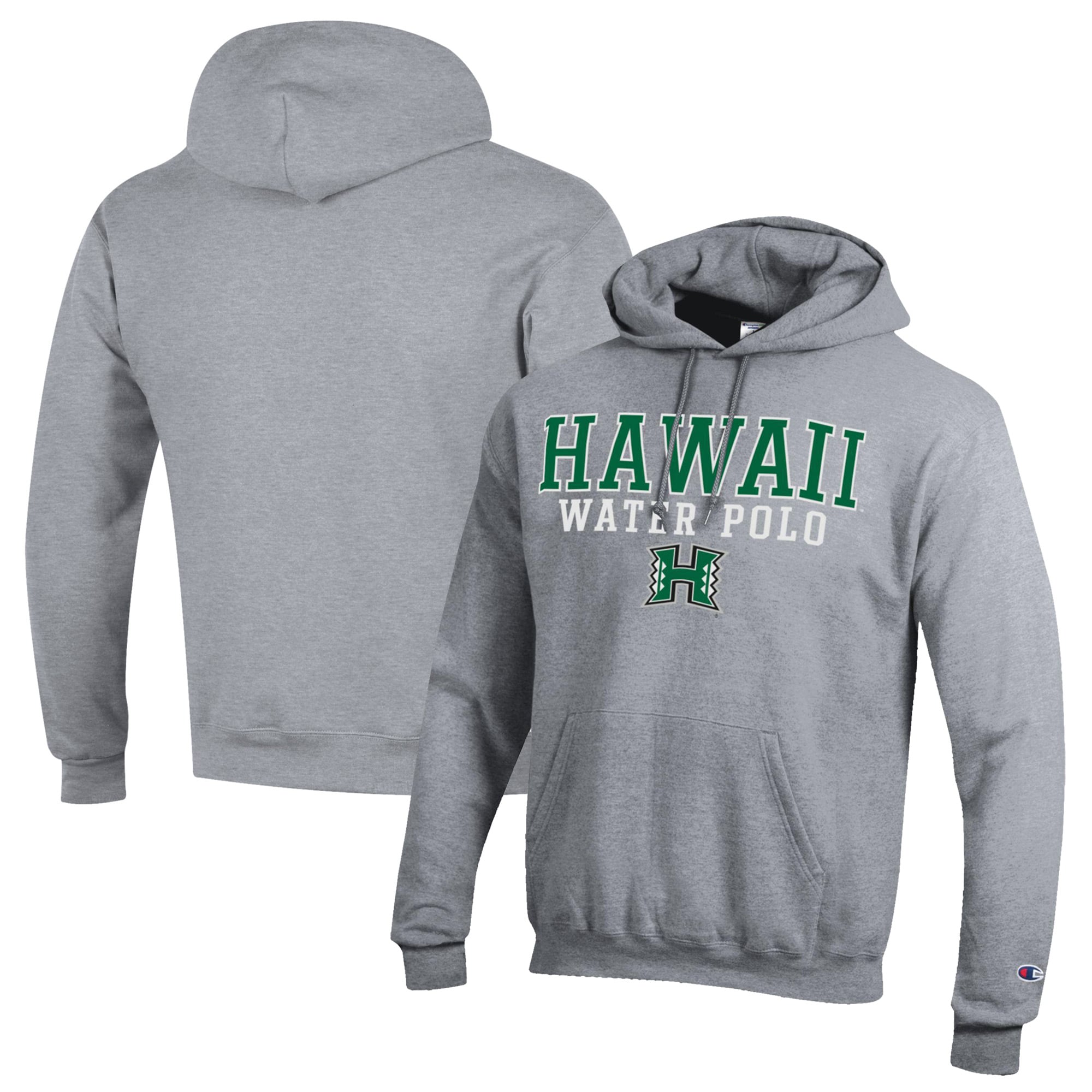 Men's Champion  Gray Hawaii Rainbow Warriors Powerblend Pullover Hoodie