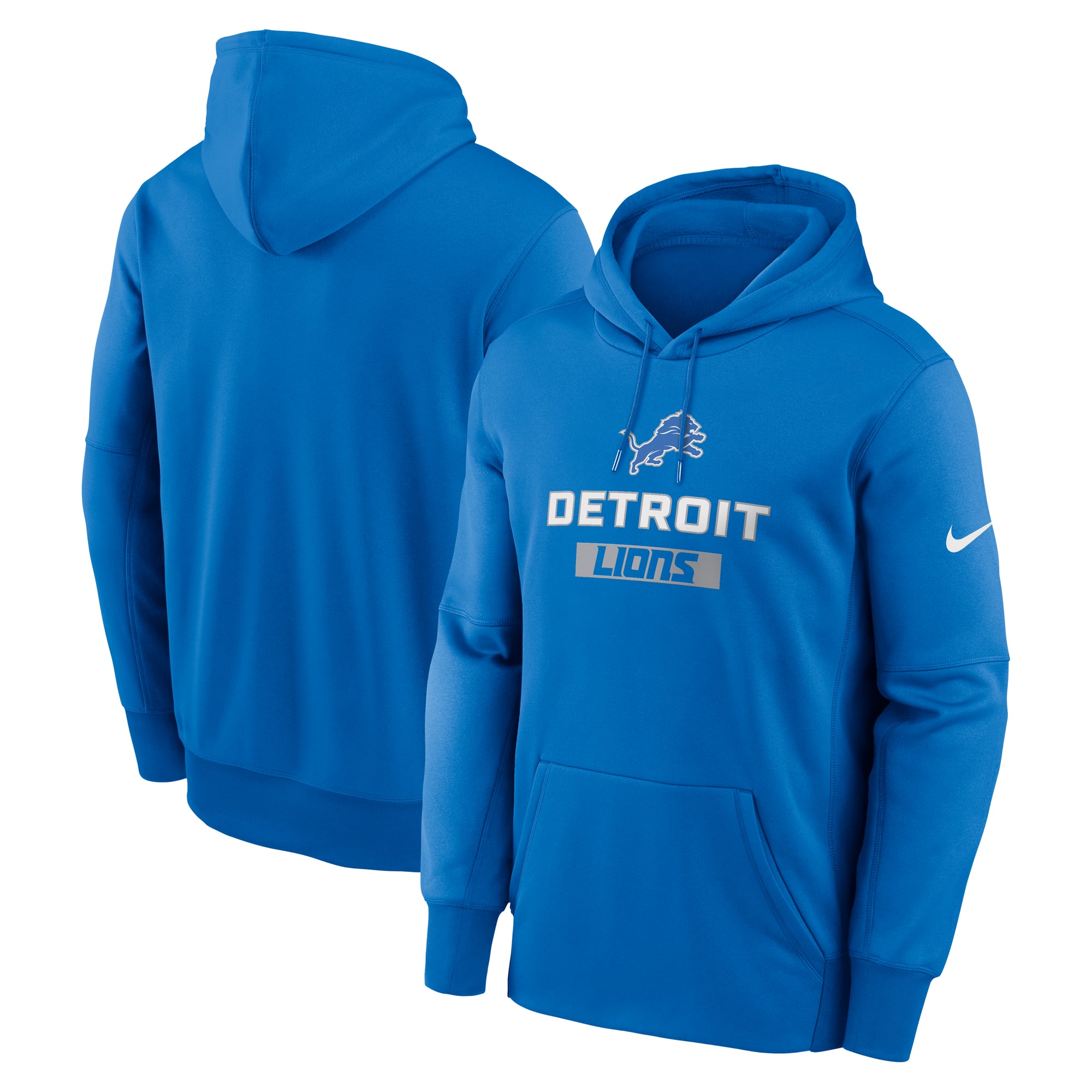 Men's Nike Blue Detroit Lions Toss Sweep Therma Hoodie