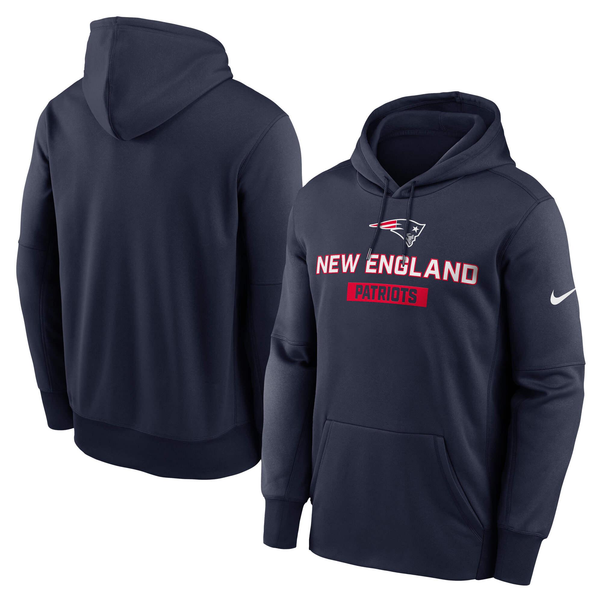 Men's Nike Navy New England Patriots Toss Sweep Performance Pullover Hoodie