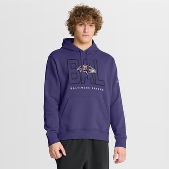 Men's Nike Purple Baltimore Ravens Busted Play Club Fleece Pullover Hoodie