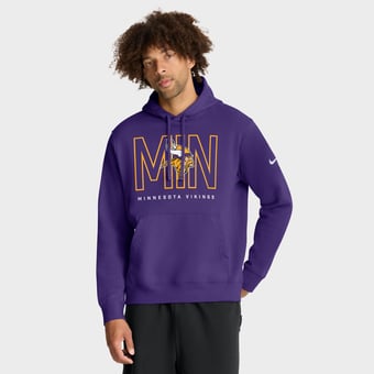 Men's Nike Purple Minnesota Vikings Busted Play Club Fleece Pullover Hoodie