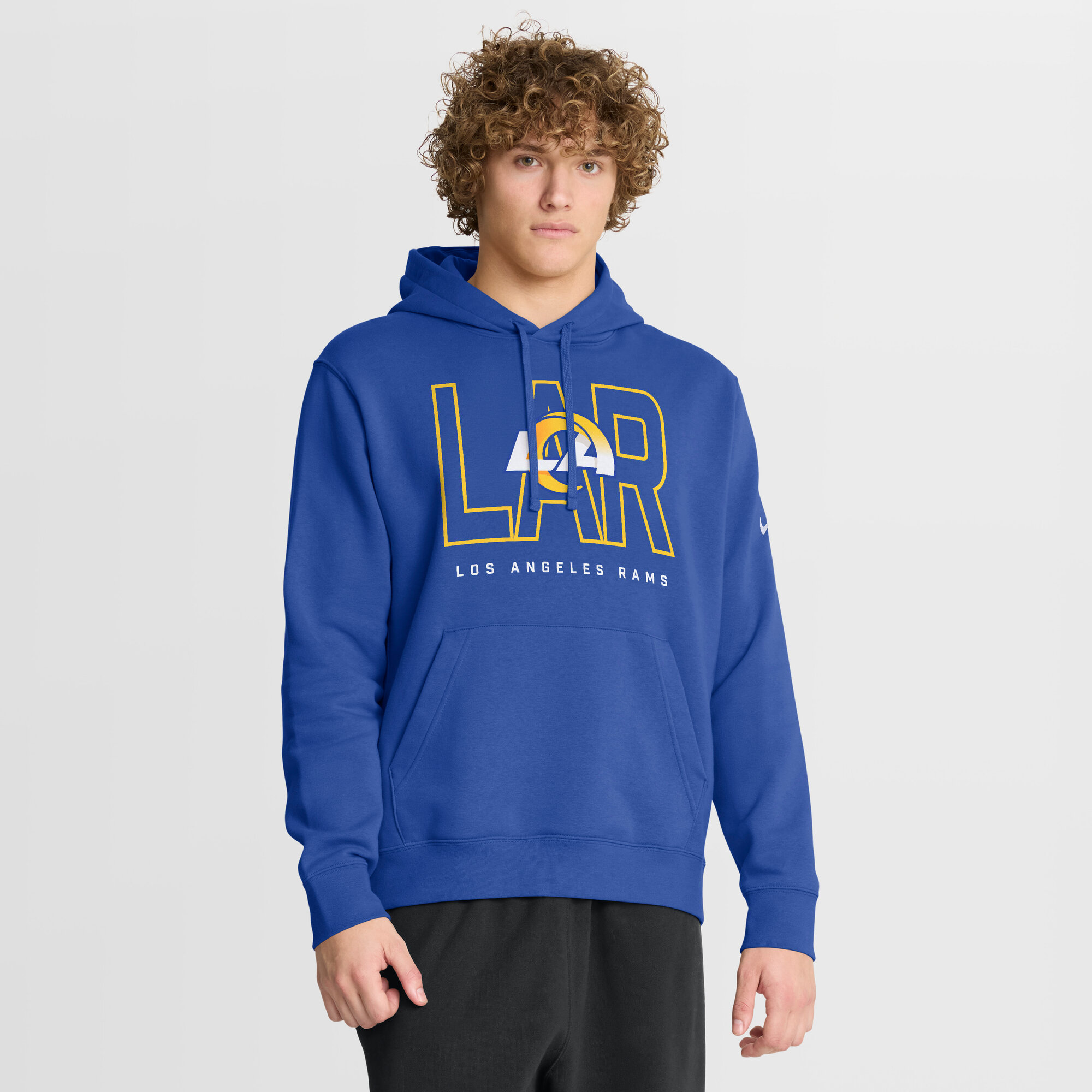 Men's Nike Royal Los Angeles Rams Busted Play Club Fleece Pullover Hoodie