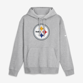 Men's Nike Heather Gray Pittsburgh Steelers Club Fleece Pullover Hoodie