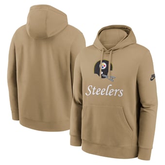 Men's Nike Tan Pittsburgh Steelers Best Season Rewind Club Pullover Hoodie