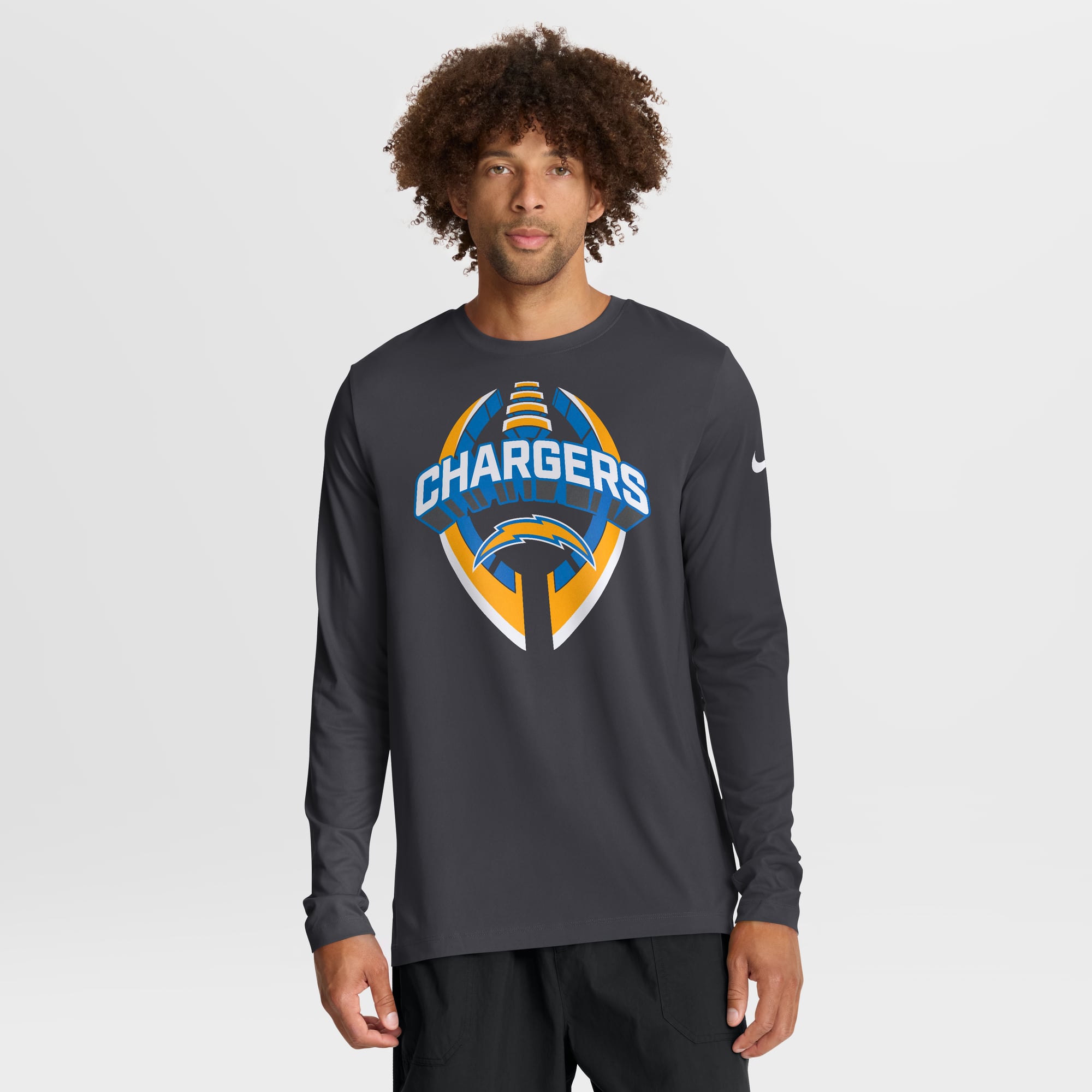 Men’s Nike Anthracite Los Angeles Chargers Primetime Legend Icon Performance Long Sleeve T-Shirt Men’s Nike Anthracite Los Angeles Chargers Primetime Legend Icon Performance Long Sleeve T-Shirt