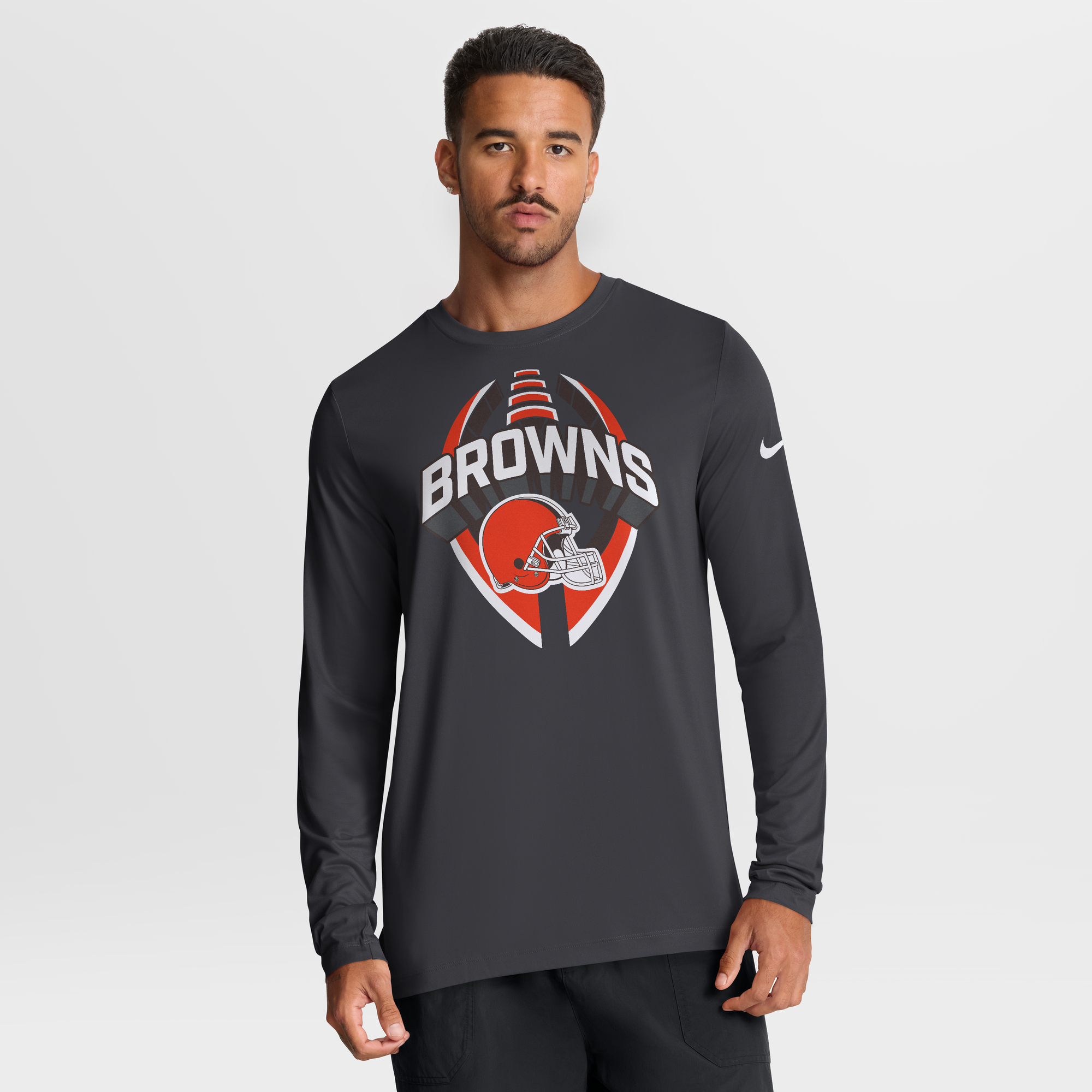 Nike Men's Anthracite Cleveland Browns Primetime Legend Icon Performance Long-Sleeve T-Shirt - Anthracite